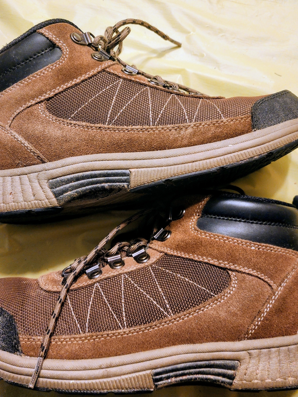 Men's OrthoFeet Brown Suede & Mesh Hiking Boots, Mens Sz 8 Super Comfortable!